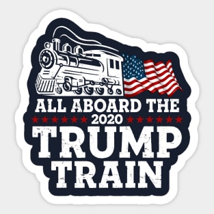 All Aboard The Trump Train 2020 Sticker